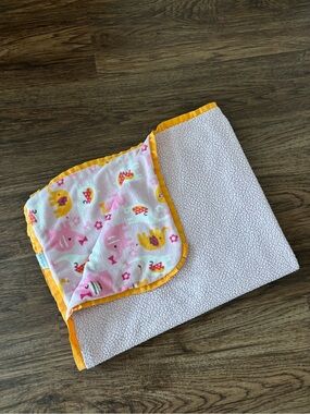 Vintage Y2K Carter’s pink orange baby blanket